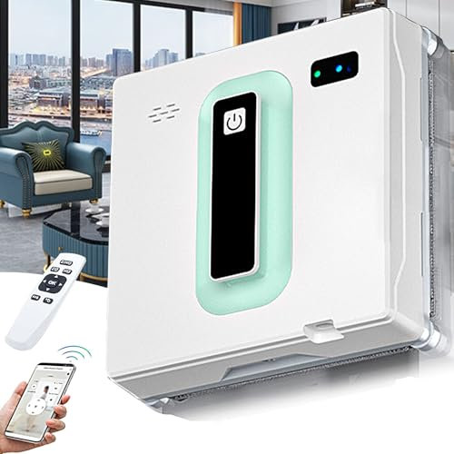 Automatic Window Cleaning Kit, Automatic Window Cleaner Machine with Dual Water Spray, 2800pa Suction Power | Anti-Falling | Edge Detection | App Control, Suitable