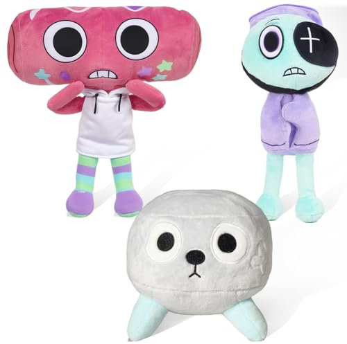 Kouipoie Dandy's World Plüschtier,13 Weiches Kuscheltier,Niedliche Plüschtiere für Kinder, Jungen und Mädchen im Alter von 4 5 6 7 8 9 10+ Fans,Ideal für Geburtstage. (B 3PCS)