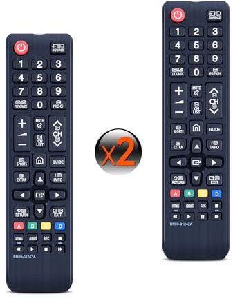 [​2 Packs] CLVIZCXOM BN59-01247A Remote Control Replacement for Samsung Smart TV Remote Control BN59-01175N AA59-00786A