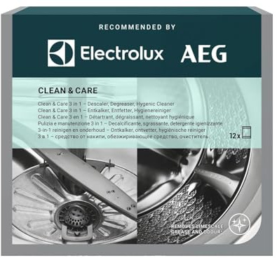 Electrolux Sgrassante e Decalcificante M2GCP121 12 pezzi | confezione da 12 pezzi, compatibile con lavastoviglie e lavatrice