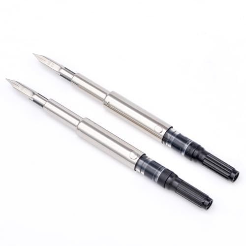 2 PCS Jinhao 10 Fountain Pen Extra Fine Nib Section for Replacement, Iridium Stainless Extra Fine Nib with 5.5mm Diameter Ink Converter