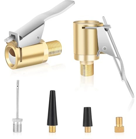 MOKIDO Ventil Adapter Set, 2X Air Chuck 8mm Hebelstecker für Autoventil, Fahrrad, Bosch Easy Pump Adapter, französisches Ventil Adapter, Ballnadel & Luftpumpen, Zubehör