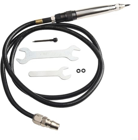 Stylo de gravure pneumatique à air comprimé, outil tactile pour graveur de béton, stylo de gravure industriel et marteau burin, kit d'outils de tuyau en verre 0 de 63,5 cm