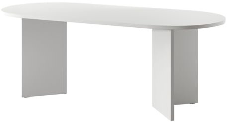 Selsey Esstisch Esszimmertisch Tisch Oval 90 x 204 cm Küchentisch OVO Weiß