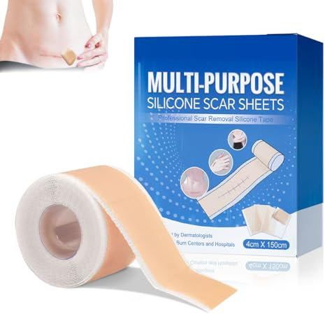 Cerotti Silicone Cicatrici,Silicone Scar Sheets per la Guarigione e la Riduzione Delle per Cicatrici Chirurgiche,Cicatrici da Ustione,Cheloidi,Acne e Altro Ancora,Riutilizzabile (4 * 150cm)