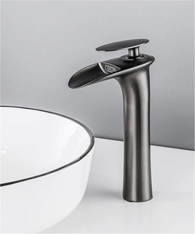 Waschtischarmaturen, komplett aus Kupfer, antiker Wasserhahn, Retro-Kupfer-Waschbecken, kalt und warm, Badezimmerschrank, Waschbecken, Wasserfall(B)
