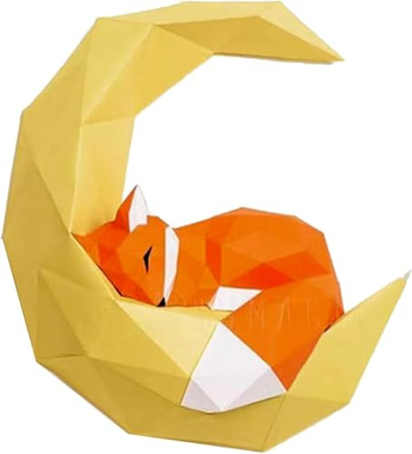 Fuchs Figur Statue 3D Tier Skulptur Papier Handwerk Handgemachte Origami Puzzle Modell Vorgeschnittenes Papier Handwerk Origami Puzzle Für Erwachsene Kinder Für Wände Glas Möbel