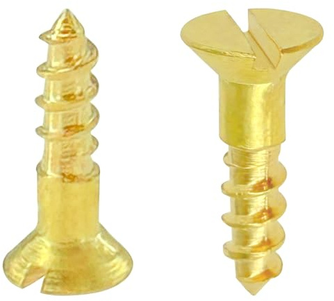 50 PCS Slotted Flat Head Brass Self Tapping Screws (Flat Head, M2.5 x 10mm)