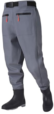 Blissbuilt Pantaloni da Pescatore in Vita,Waders Pesca,Stivali da Pesca Impermeabili Traspirante All'Aperto con Stivali,Scarpe da Pesca per Uomo,per Pesca A Mosca,Caccia alle Anatre,Kayak