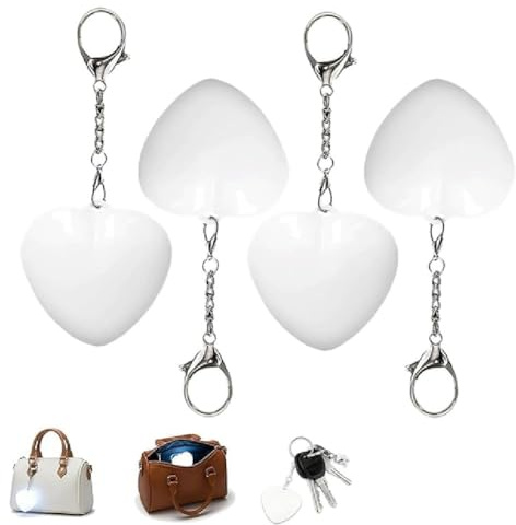Love Wallet Tote Bag Touch Sensing Light, Rechargeable Purse Light Handbag Lights, LED Bag Lights for Purse with Automatic Sensor, Heart Shaped Lamps for Inside Purse for Women and Girls (4Pcs-White)