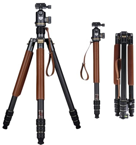 Rollei Treppiede Fotocamera e Smartphone C6i Carbon Heritage 174cm | Cavalletto Fotografico con Testa Sferica 360° Arca-Swiss Tripod con Funzione Monopiede per DSLR Capacità di Carico 12kg
