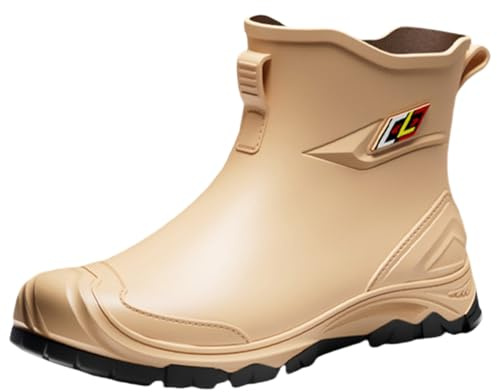 YKPAVV Stivali da uomo – Stivali in gomma PVC antiscivolo con soletta imbottita – Scarpe da lavoro per pesca, giardinaggio e barca