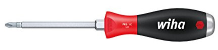 Wiha Schraubendreher SoftFinish® Phillips mit durchgehender Sechskantklinge und massiver Stahlkappe (03238) PH2 x 100 mm, für gezielte Hammerschläge, Schlagen und Meißeln, Sechskantansatz zum Lösen von festsitzenden Schrauben