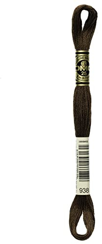 DMC Thread 6-Strand Embroidery Cotton 8.7 Yards Ultra Dark Coffee Brown 117-938 (12-Pack)