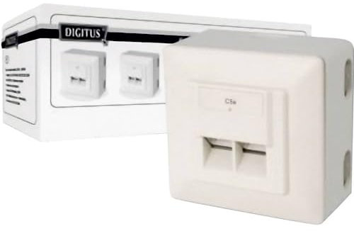 Digitus Netzwerkdose Aufputz CAT 5e 2 Port Reinweiß