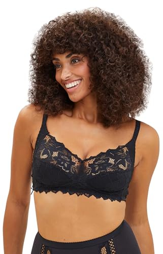 Sans Complexe Women's COTON D'ARUM Lace Full Cup Everyday Bra, Black - Black, 32B (Manufacturer Size: 85B)