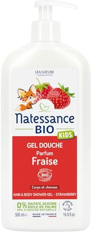 Natessance Shamp Douche Kids Fraise Vanille 500 ml
