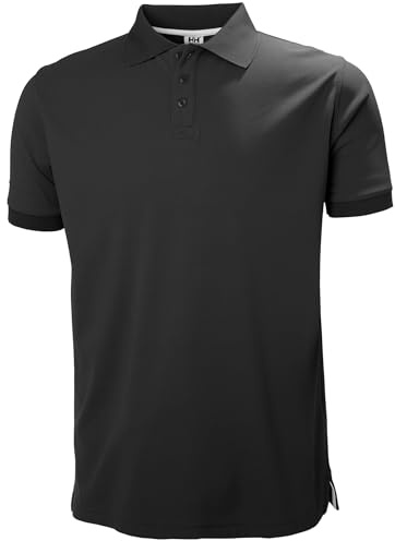 Helly-Hansen mens Riftline Quick Dry Short Sleeve Polo Outdoors Equipment, Black, Large