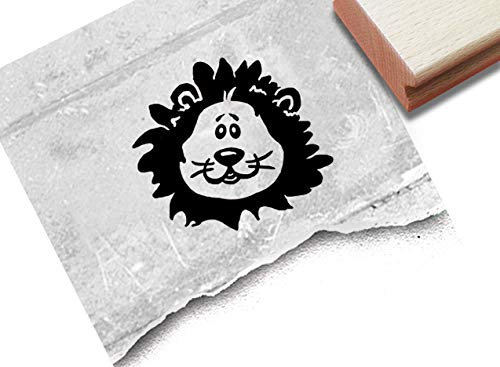 Stempel Löwe - Tierstempel Löwenstempel Kinderstempel Kita Kinderzimmer Schule Einschulung Geschenk für Kinder Basteln Deko Scrapbook - zAcheR-fineT