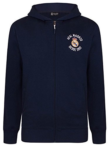 Real Madrid Official Football Gift Boys Fleece Zip Hoody Navy 6 Years