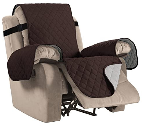 BellaHills Luxus Gesteppter Sofa Schutz Abdeckung Wasserresistenter Möbelschutz Überwurf, Strapazierfähig & Schmutzresistent – 190cm x 53cm Stein Blau, Braun/Beige, Recliner