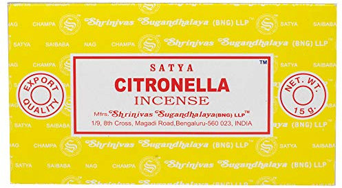 Satya Lot de 12 boîtes d'encens Citronnelle 15 g