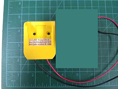D12 Power Dock Compatible with 12V DeWalt DCB12x Battery, Wired 16AWG, PN# D12-PD