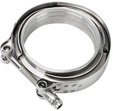 BLACKHORSE-RACING 4 Inch V Band Clamp with Stainless Steel Flange 4 Inch V Band Bolt Clamp with 2 Male Female Flanges for Turbo Pipe Performance Exhaust Sysformance Exhaust Pipes