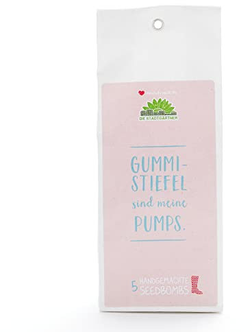 Die Stadtgärtner – Seedbombs Las botas de goma son mis bombas I 5 bombas de semillas hechas a mano con 39 tipos de semillas, entre otros, grano, aciano y veraniega I semilla ecológica, durará 2 años