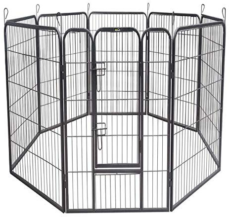 zoomundo Welpenauslauf 120cm hoch XXL Laufgitter Tierlaufstall Welpenkäfig Absperrgitter Freilaufgehege Welpenzaun 8-Eck