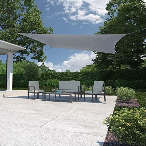 Coolaroo Fertiges Sonnensegel, 90% UV-Block, atmungsaktiv, für den Außenbereich, mit vormontierten Seilen, für Terrasse, Garten und saisonale Nutzung, 3,4 m x 25,4 m, rechteckig, Stahl