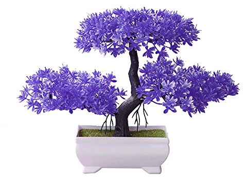 Livecity Pine Bonsai Simulation Künstliche Topfpflanze Ornament Home Decor Für Schreibtisch Lila