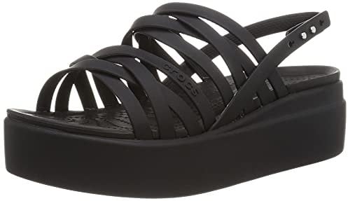 Crocs Donna Brooklyn Strappy Low Wedge Sandalo, Black, 38/39 EU
