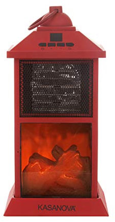 KASANOVA Lanterna rossa elettrica effetto camino 600 W rosso