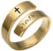 Religiöser Manschettenring - Edelstahl 18K vergoldet Jesus Geist Erinnerung Kreuz Finger Ring, Inspirierender Christlicher Schmuck für Frauen Männer,Verstellb