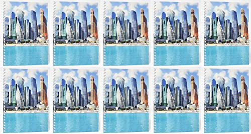 10x Collegeblock Kollegblock A4 dotted punktkariert 80 Blatt 90g/qm Premium Marke ADINA (Skyline)