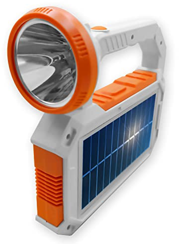 Maka Torcia Led Potente Professionale, Solare ricaricabile Pannello Solare luce d'emergenza 7200 mAh Strobo Faro da Campeggio USB Powerbank Luce Sicurezza IP65 8 Ore