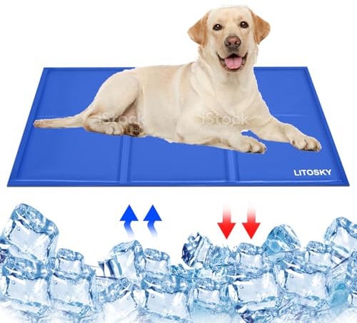 LITOSKY Dog Cooling Mat Large 90x50cm, Pet Cool Mat Non-Toxic Gel, Pressure Activated Self Cooling Pad for Dogs Cats Puppy, Pets Sleeping Cooling Bed in Hot Summer, Waterproof