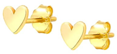 Maison Sophie ® Ohrstecker Silber 925 Herz Gold oder Silber | Wasserfester Schmuck Damen | Mehrfach vergoldet mit 18k für lange Haltbarkeit | Recyceltes Silber | Edles Geschenk