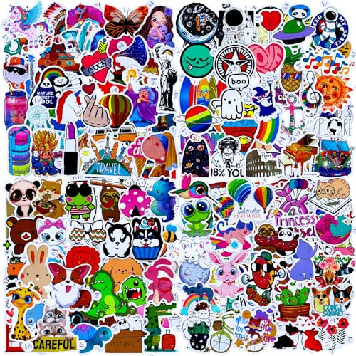 Aufkleber 200 Stück Aesthetic Sticker Set VSCO Vinyl Sticker Wasserdicht Decals Aufkleber Set für Water bottle Fahrrad Skateboard Laptop MacBook iPad Cute Sticker für Jungen und Mädchen