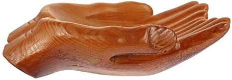 Cabilock Bol à Main En Bois Sculpté Organisateur De Bijoux à La Main Porte-anneaux à La Main Plateau à Bijoux En Bois Vide-poches En Bois Décor En Bois Flotté Porte- Bracelet Pendentif