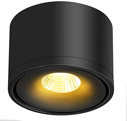 Budbuddy 15W LED Aufbaustrahler Deckenlampe Schwarz Aufbauspot Spotbalken Schwenkbar Deckenaufbauleuchte für Küche Badezimmer Flur wohnzimmer 3000K Aluminium
