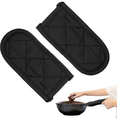 Black Pot Handle Covers - 2 Pack, Heat Resistant Pot Holders for Cast Iron Skillets