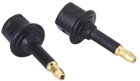 Gentechvvybuy Title Digital Optical Toslink to 3.5mm Jack (Mini Toslink) Black Mini Optical Toslink Adapter (2-Pack)