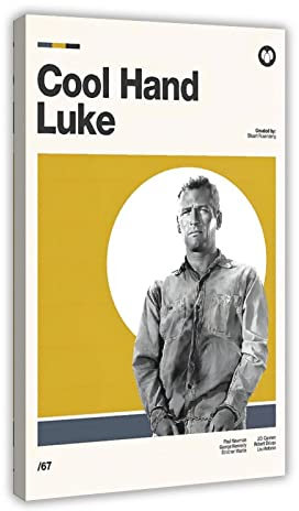 Modernes Retro-Filmposter Cool Hand Luke (1) Leinwand-Poster, Wandkunst, Dekordruck, Bild Gemälde für Wohnzimmer, Schlafzimmer, Dekoration, Rahmen-Stil, 50 x 75 cm