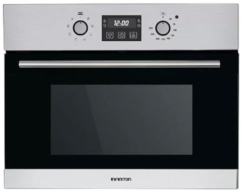 Infiniton Horno Multifunción Integrable de 40 L 45AXD8, 2750 W, Descongelación, Grill, Doble Acristalamiento, Temporizador, A