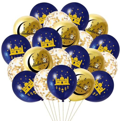 50 Pieces Eid Mubarak Ballon Set, Ramadan Mubarak Deko Set, Ramadan Ballon, Eid Mubarak Ramadan Feier Ramadan Party Dekoration, Muslimische Ramadan Latexballons, Eid Deko Girlande Luftballons