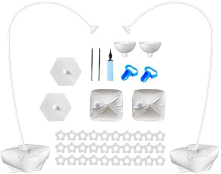 jyibinee Kit de support pour arche de ballons, forme pliée, stable, fiable, support de colonne de ballons, demi-arche pour fête de mariage B