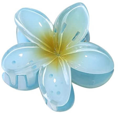 Ei-Blume Haarklammer für Dickes Dünnes Haar,1 Stück rutschfeste Acryl niedliche Blumen Haarspangen Große Haarklammern für Frauen Mädchen Haarstyling Strand Party Pool Urlaub Zubehör (E, One Size)