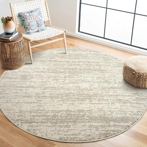 SANAT Oslo Teppich für das Wohnzimmer - Teppich mit modernem Design, Geeignet für Wohnzimmer, Flur, Esszimmer, Schlafzimmer, Küche und Kinderzimmer - Creme, Größe: 200 cm Rund